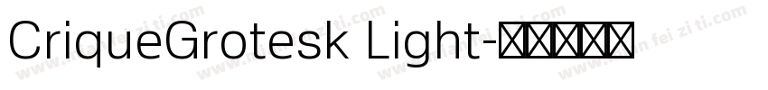 CriqueGrotesk Light字体转换